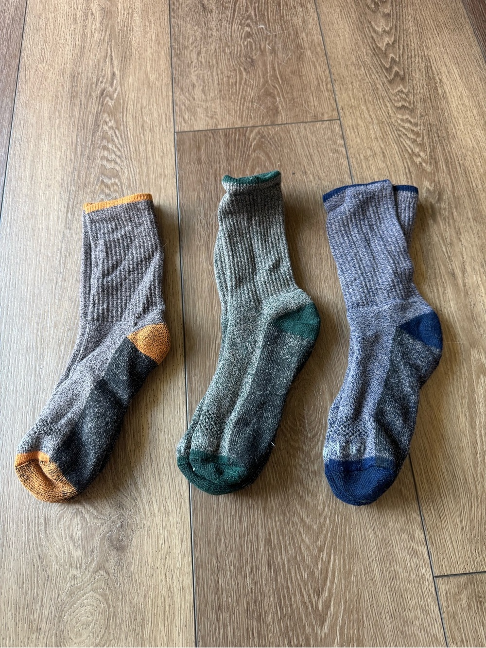 Dickies Men's Crew Socks Trio with Orange, Green & Blue Accents
